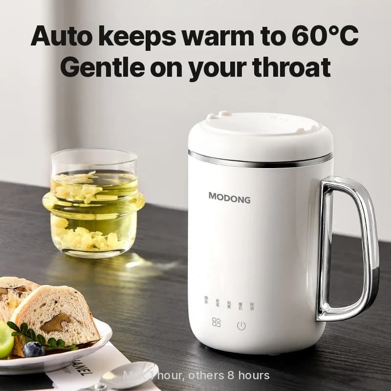 Vaso eléctrico para guisos portátil 450ml 220V con filtro y cuchara