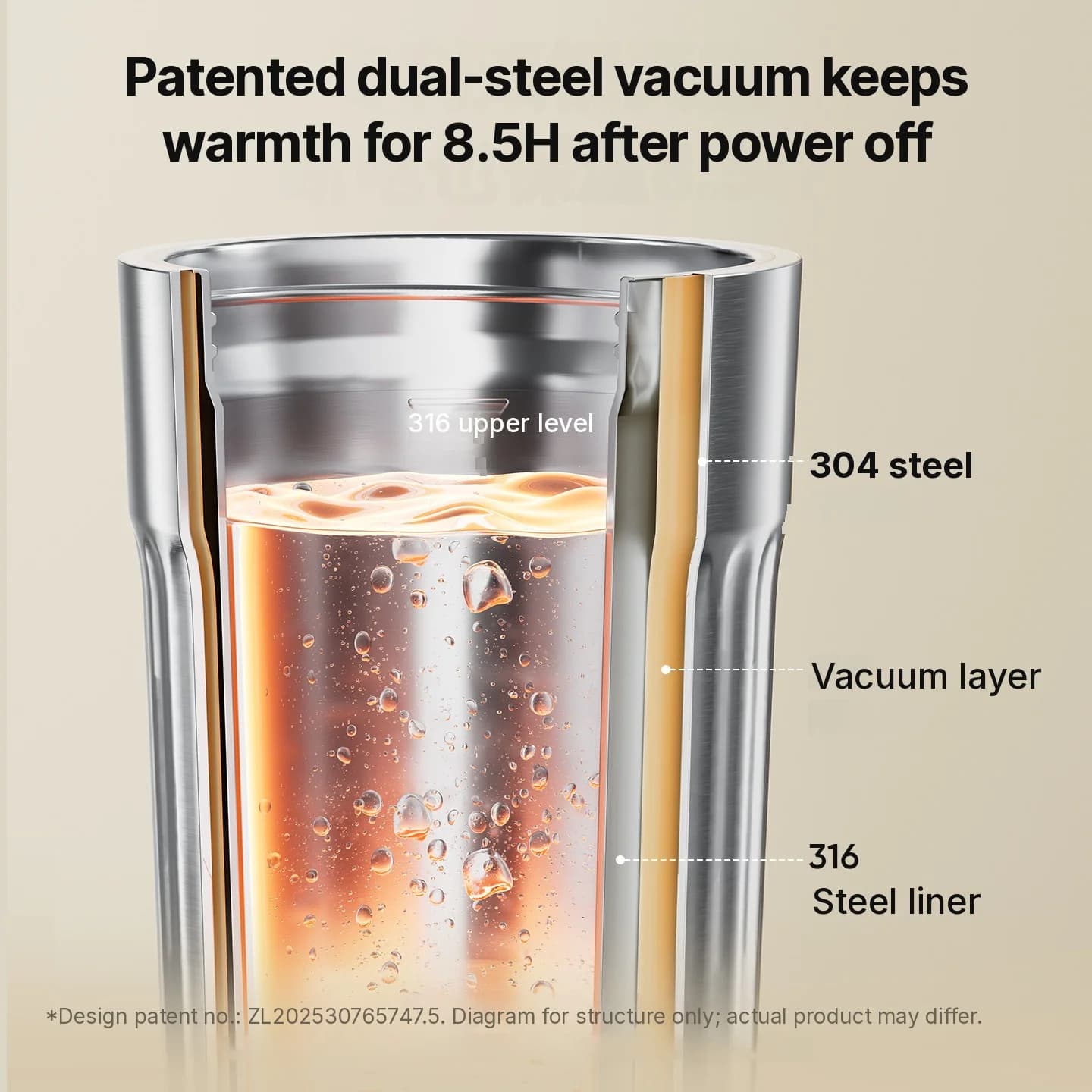Vaso eléctrico portátil con 7 ajustes de temperatura