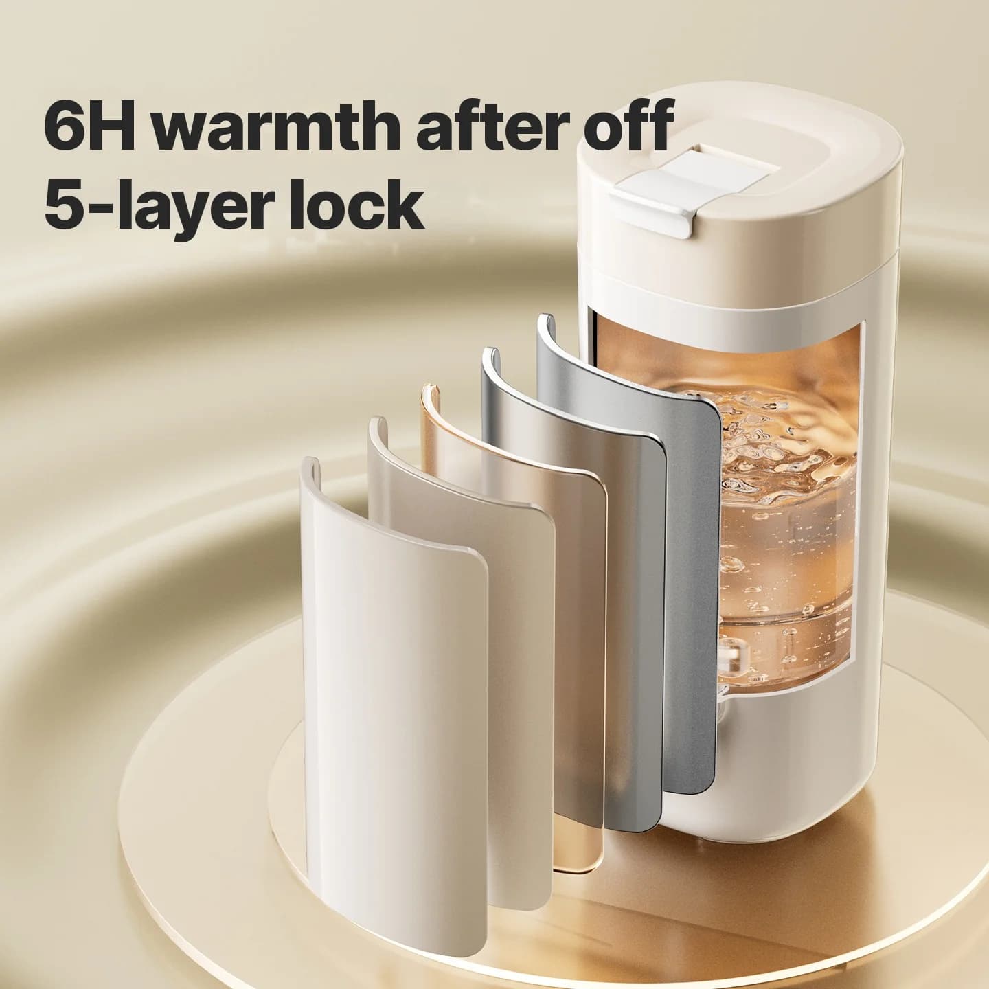 Taza eléctrica portátil con control de temperatura