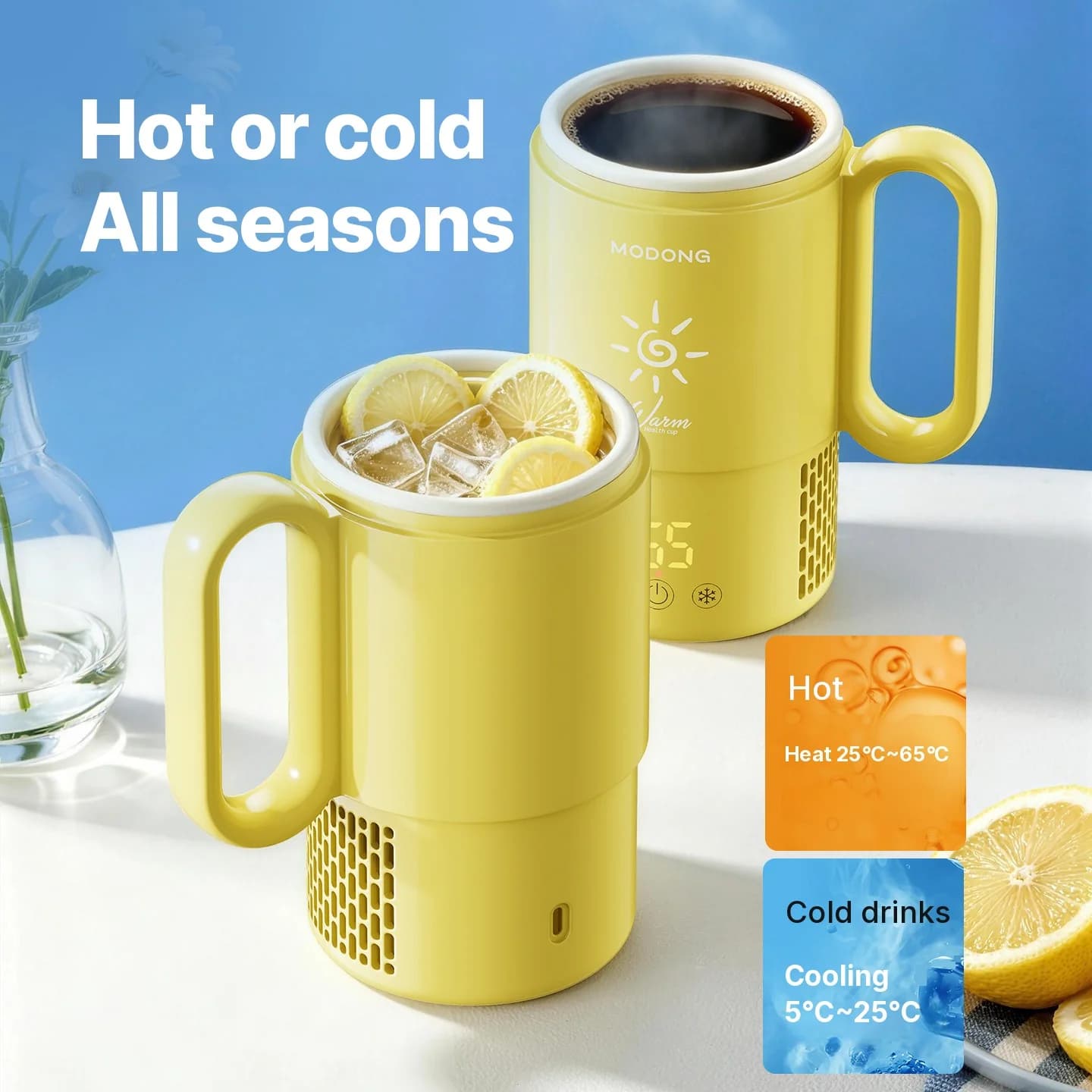Taza mini de enfriamiento y calentamiento 450mL 36W control táctil