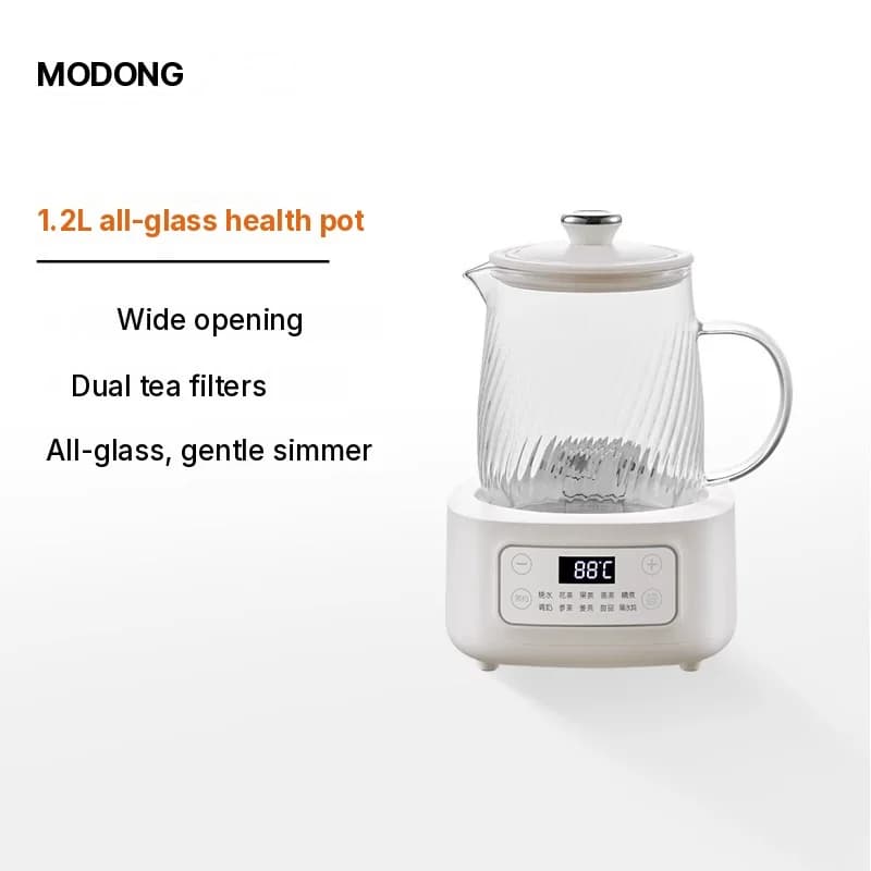 Olla eléctrica de vidrio 1-1.5L con control táctil para té