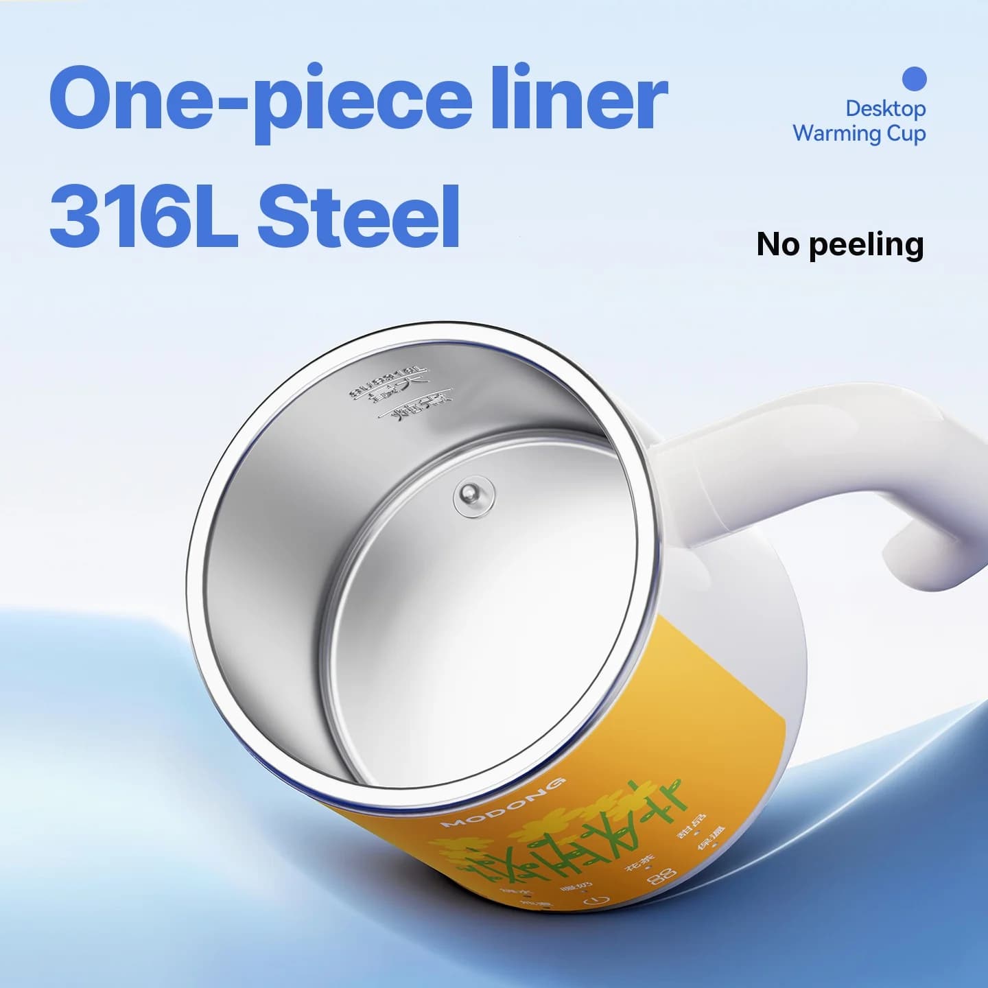 Taza eléctrica para calentar con revestimiento de acero inoxidable 304 o 316L