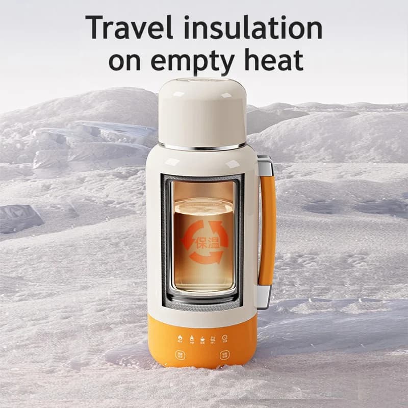 Vaso hervidor eléctrico portátil para coche y enchufe 1L 316 acero inoxidable