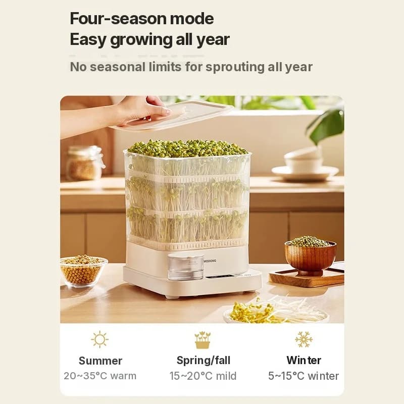 Germinador eléctrico para hogar 1,5 L 20 W 3 capas