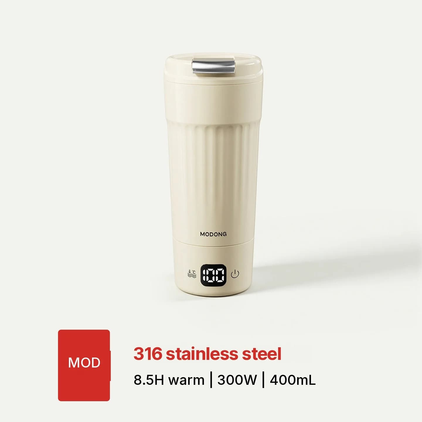 Vaso calentador eléctrico portátil, 400mL, 7 ajustes de temperatura