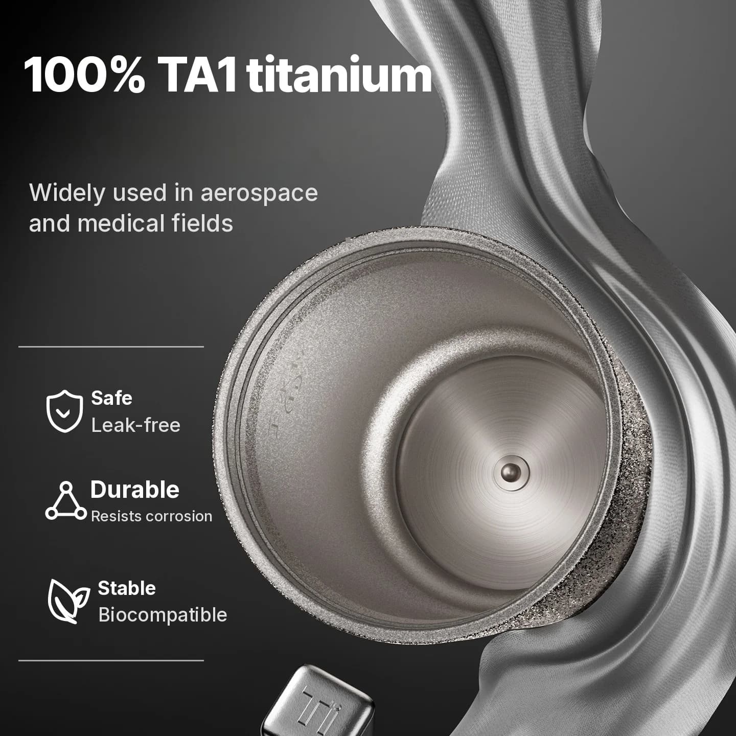 Taza portátil de titanio con calefacción eléctrica 400 ml y pantalla de temperatura