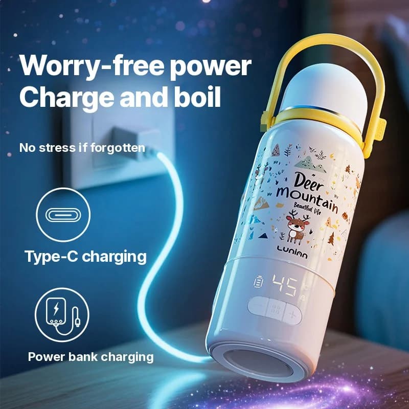 Vaso portátil eléctrico para calentar agua con temperatura constante