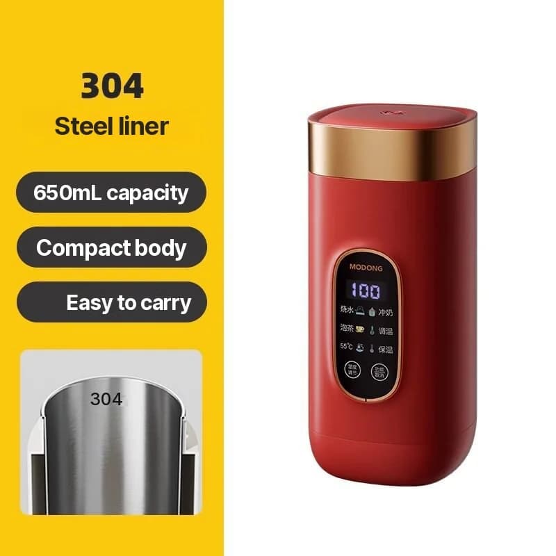 Taza eléctrica portátil con control de temperatura