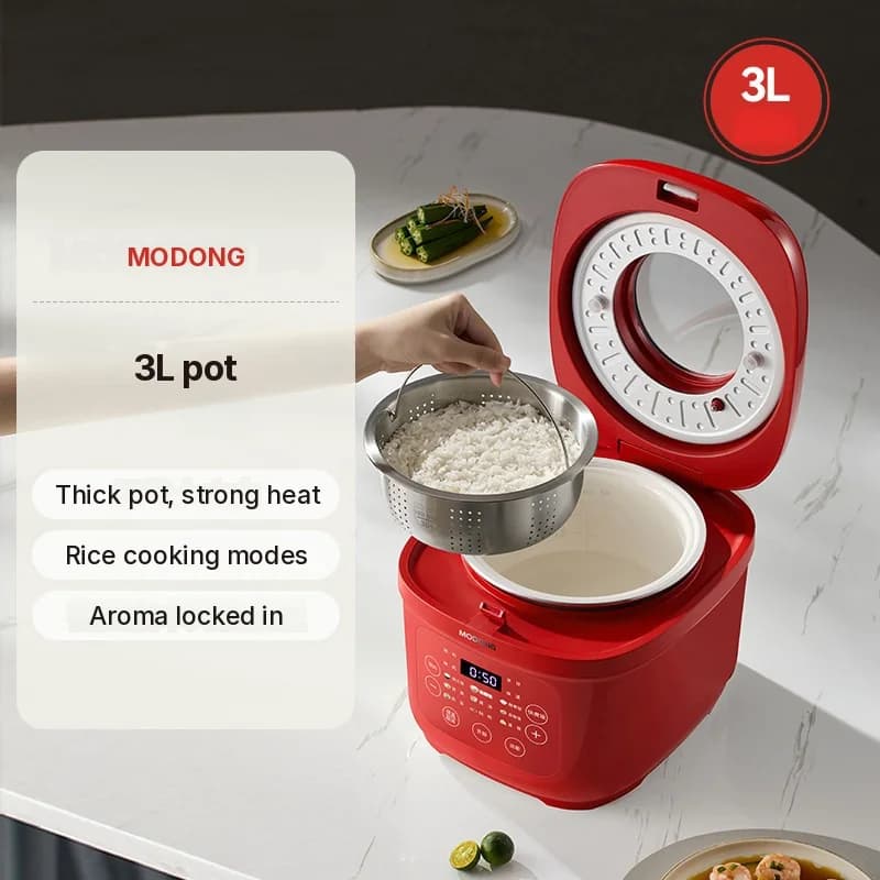 Arrocera eléctrica de 3L con olla interior de cerámica, 600W