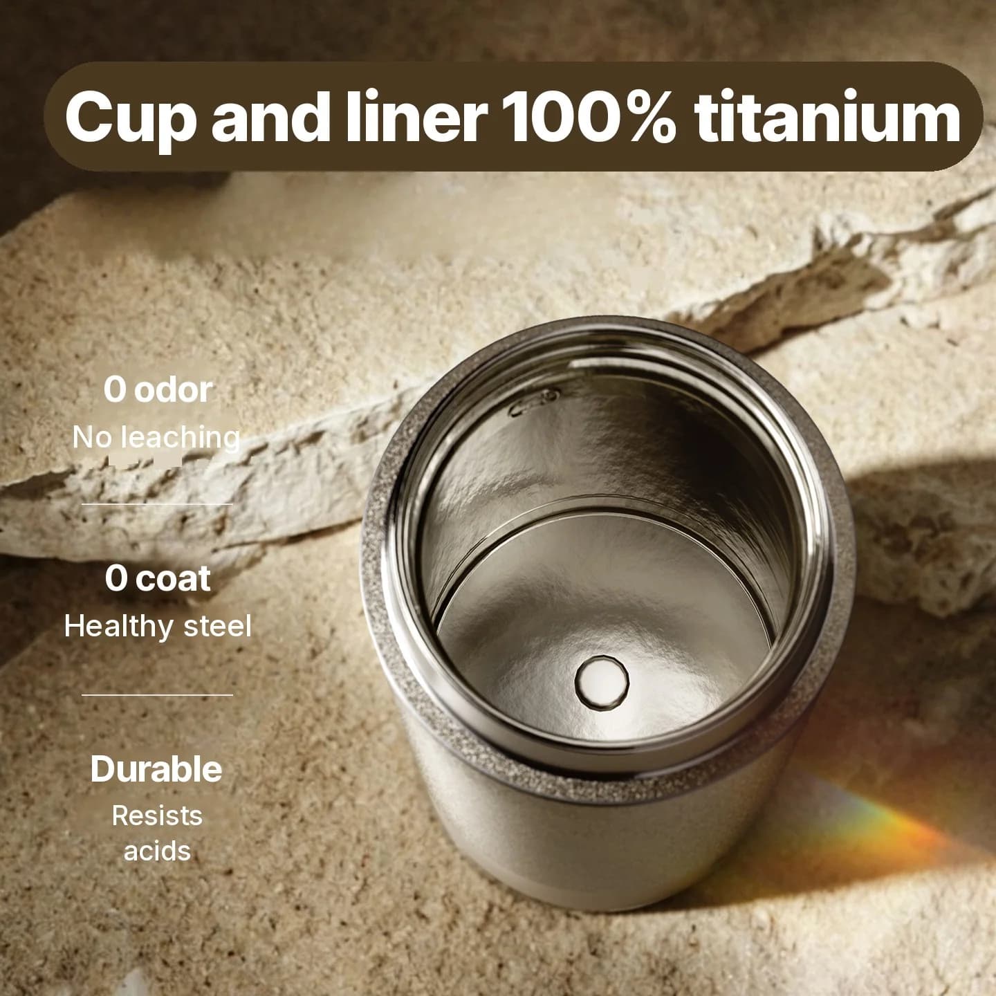 Taza eléctrica portátil de titanio 350ml caja de regalo