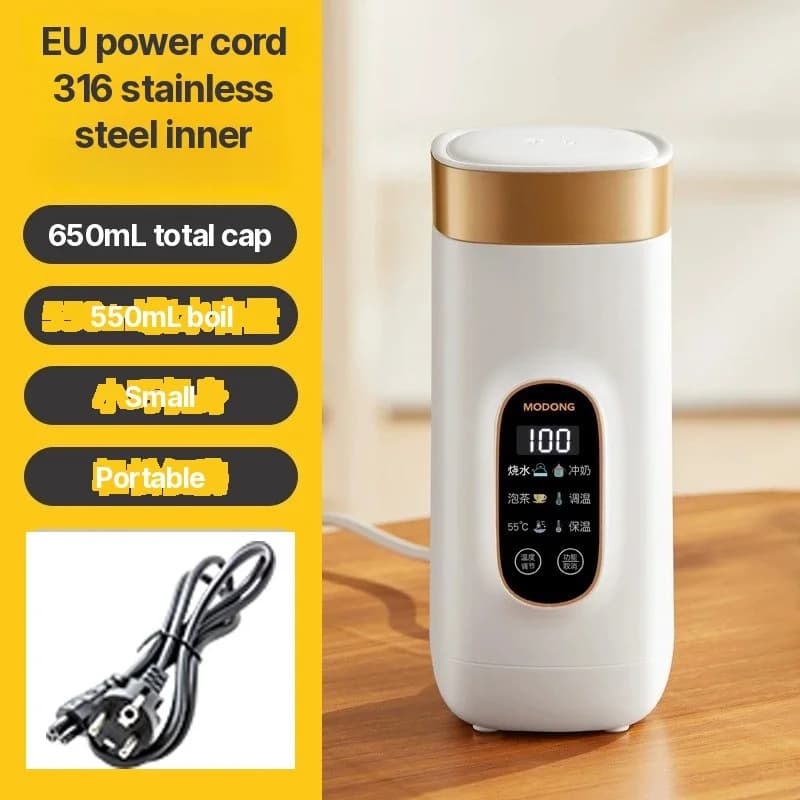 Taza eléctrica portátil con control de temperatura