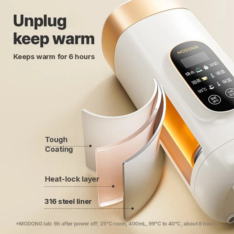 Taza eléctrica portátil con control de temperatura