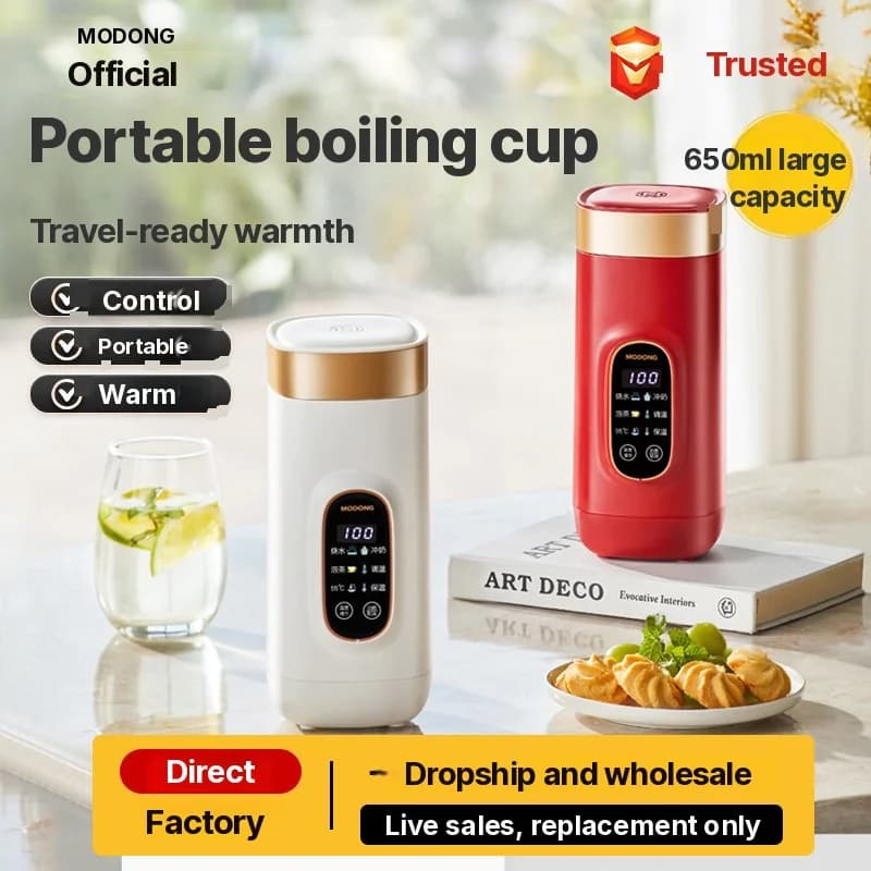 Taza calefactora eléctrica portátil 650ml con revestimiento 304 o 316
