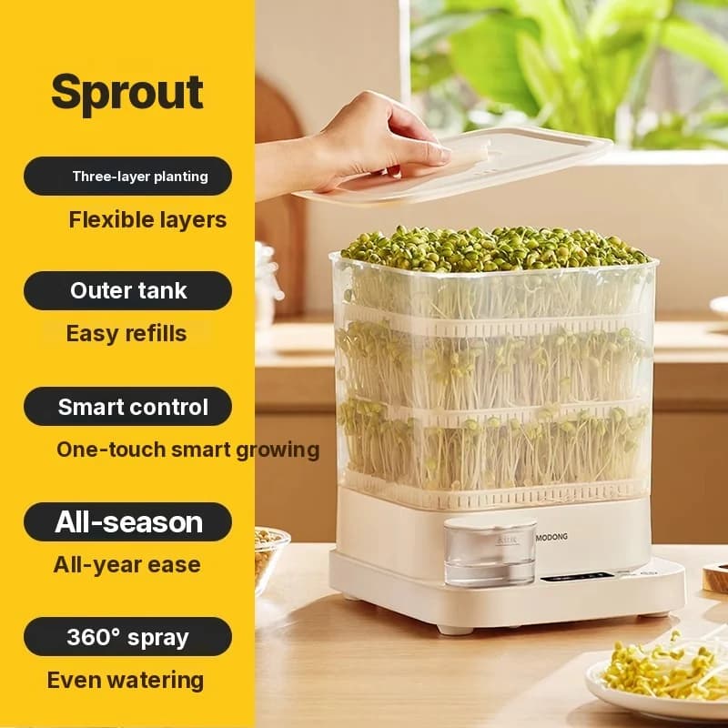Germinador eléctrico para hogar 1,5 L 20 W 3 capas