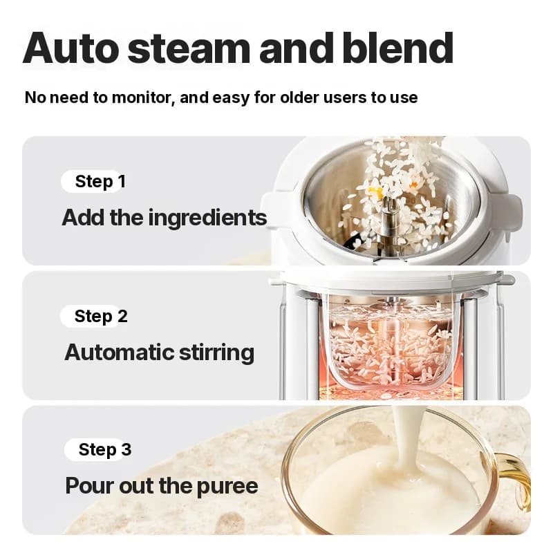 Robot de cocina para bebés con vaporizador y trituradora