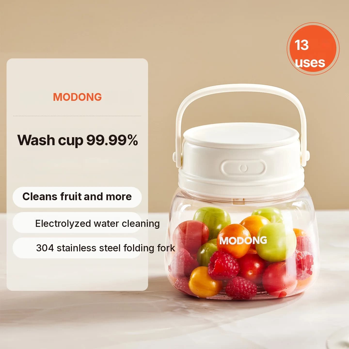 Lavadora de frutas portátil con oxígeno activo, inalámbrica de 3.7V