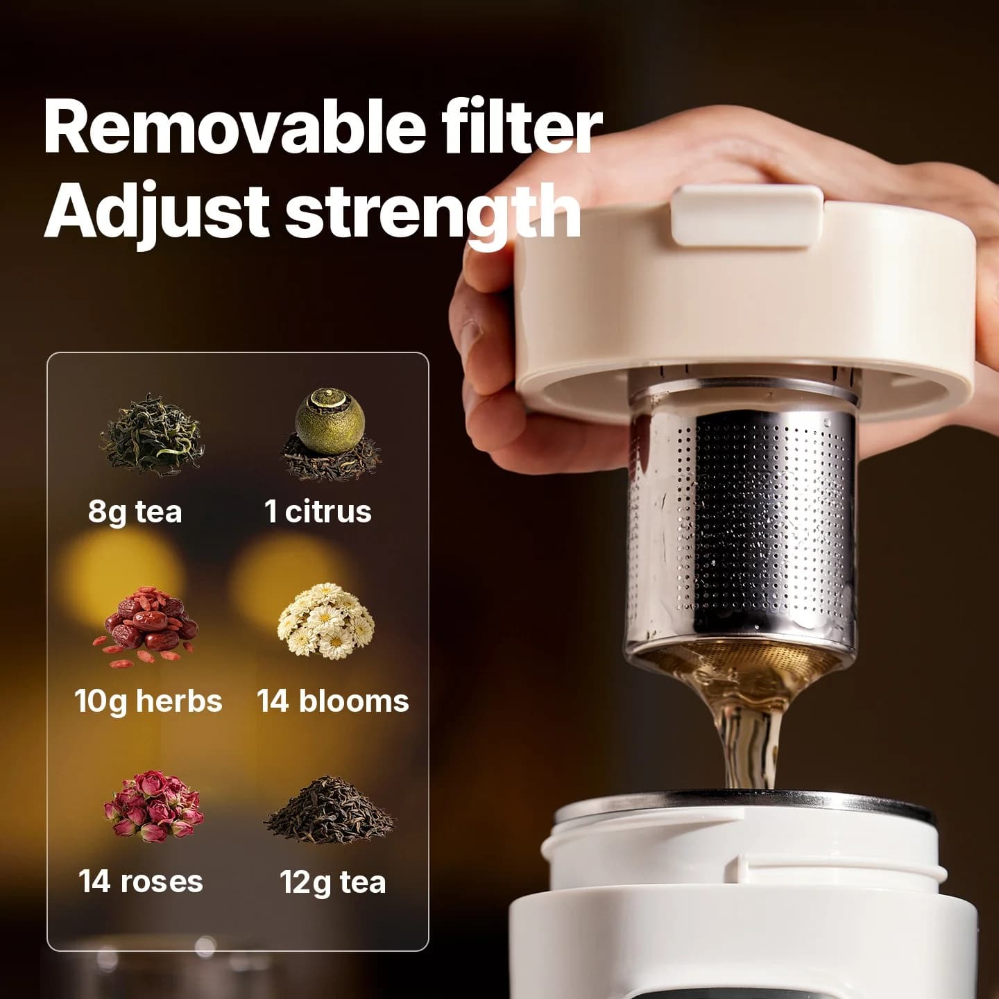 Taza Eléctrica Portátil para Calentar Agua con Filtro, 220V