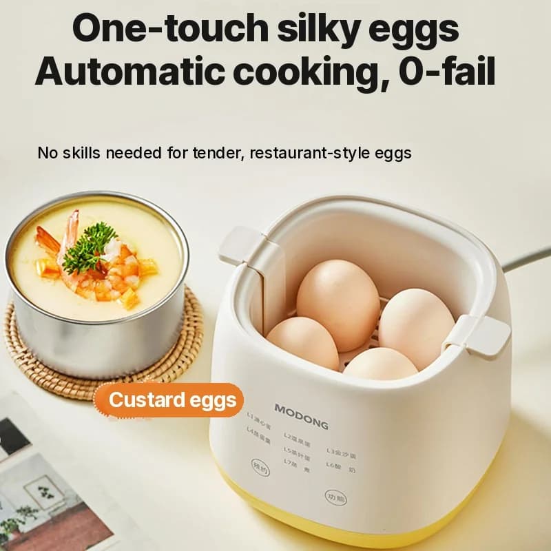 Hervidor eléctrico de huevos 4-6 huevos con cuenco para natillas de huevo