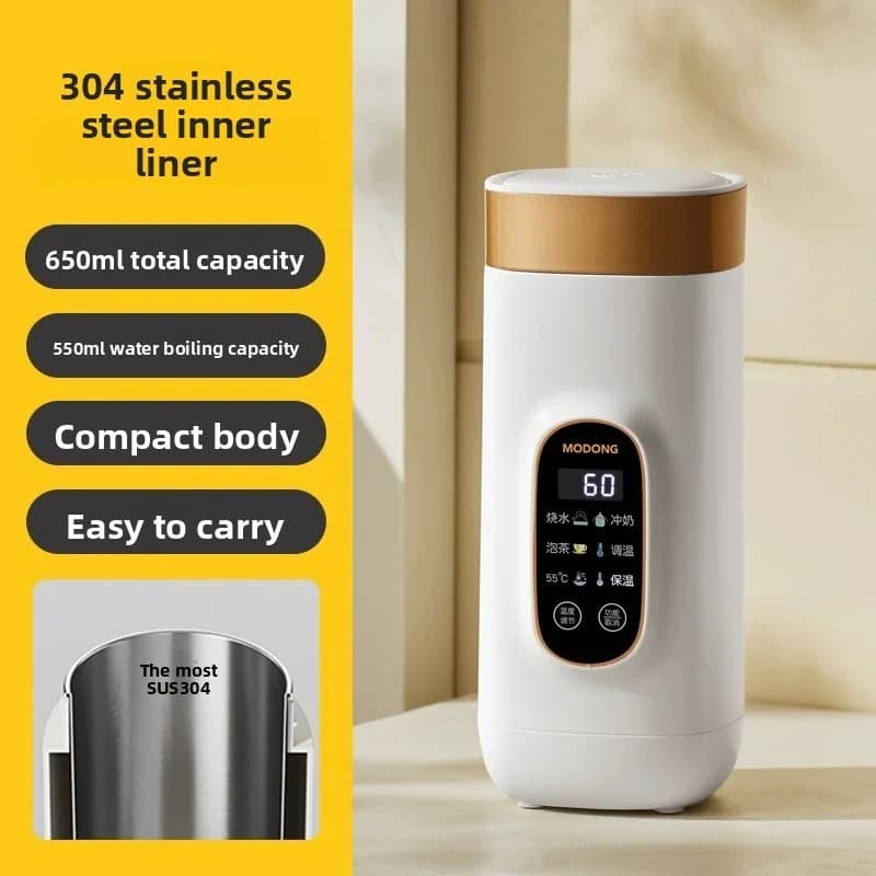 Taza calefactora eléctrica portátil 650ml con revestimiento 304 o 316