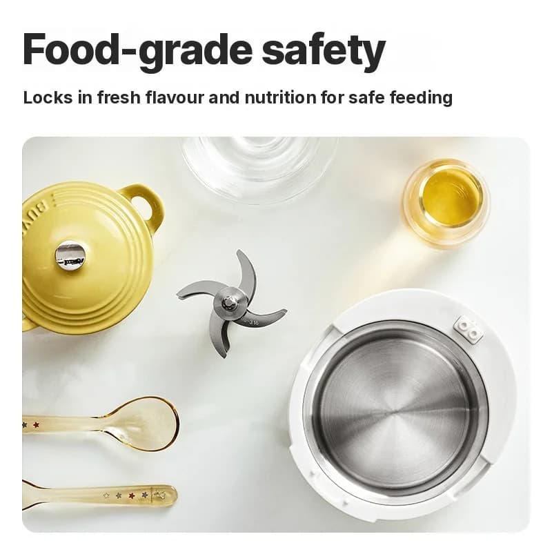 Preparador de comida para bebé con calentamiento, batido, vapor y molienda