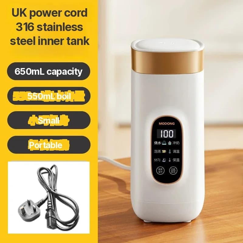 Taza eléctrica portátil con control de temperatura
