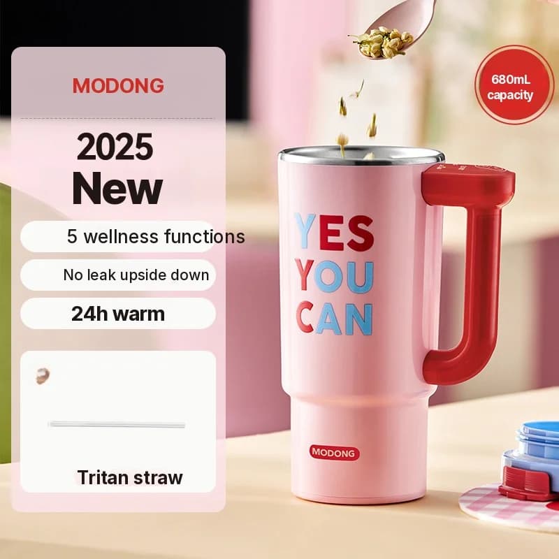 Taza calentadora eléctrica portátil con interior de acero inoxidable de 680ml