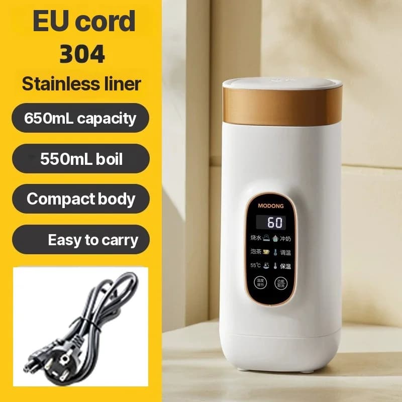 Taza eléctrica portátil con control de temperatura