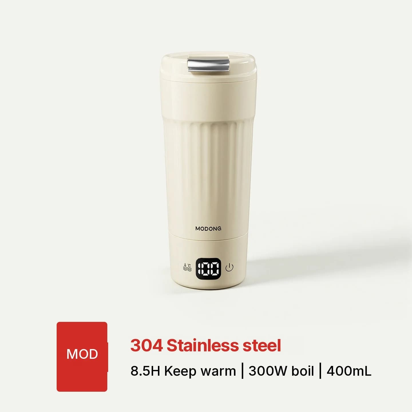 Vaso calentador eléctrico portátil, 400mL, 7 ajustes de temperatura
