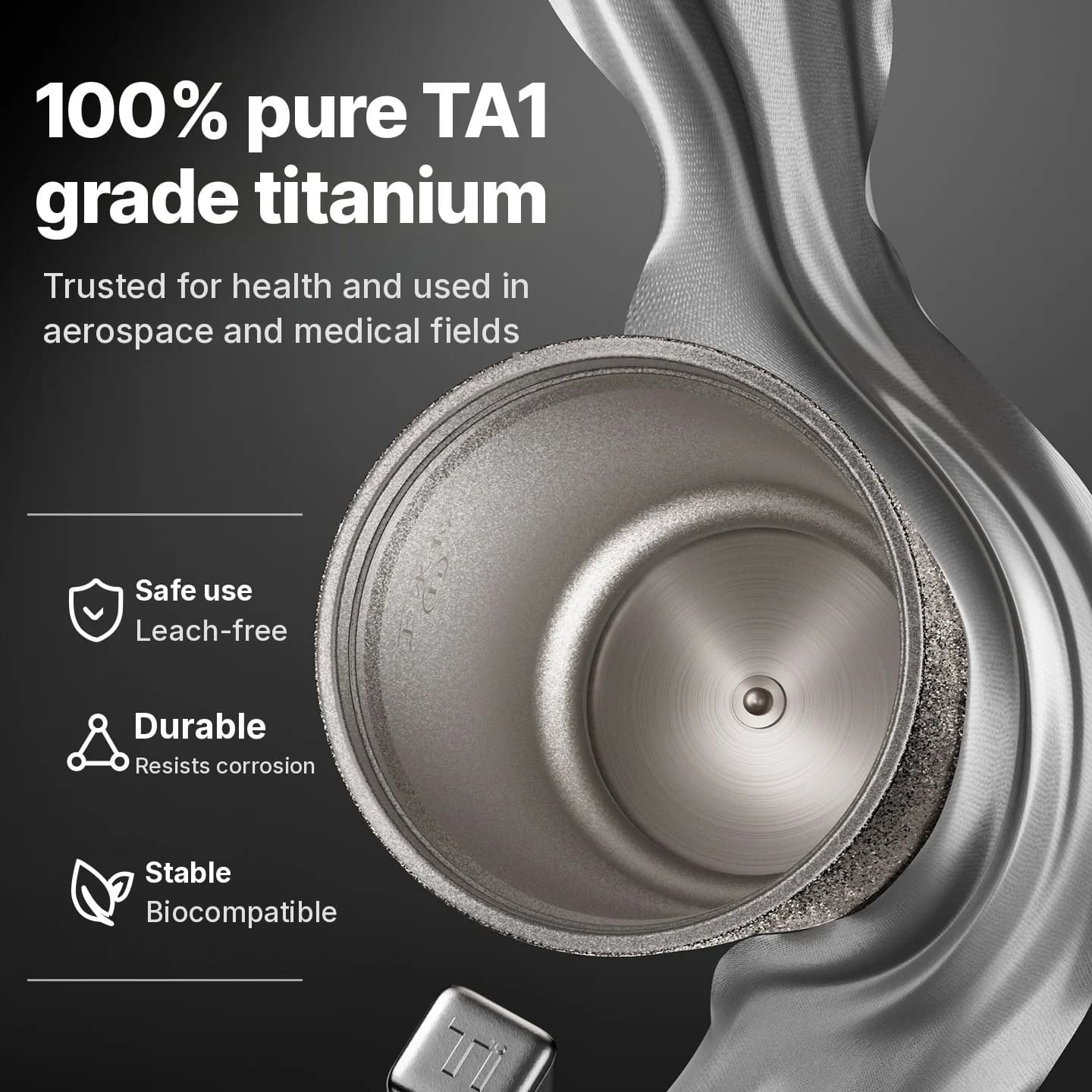 Vaso eléctrico portátil de titanio 400ml con pantalla de temperatura