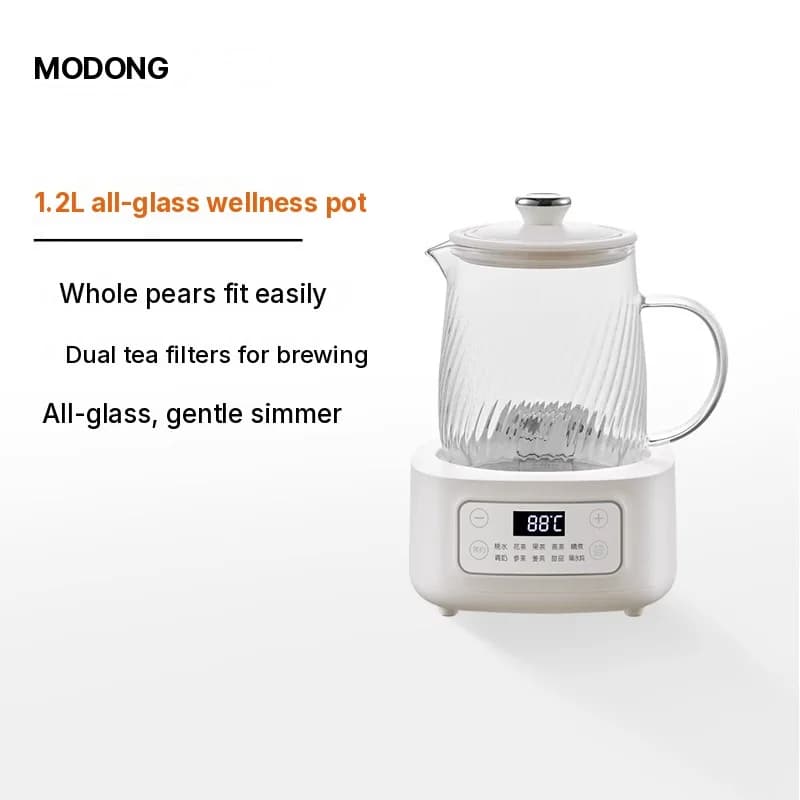 Hervidor de Salud Eléctrico de Vidrio 1-1.5L con Control Táctil para Té