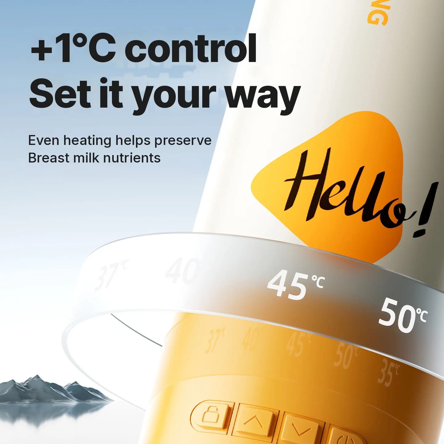 Vaso eléctrico portátil para calentar con control de temperatura