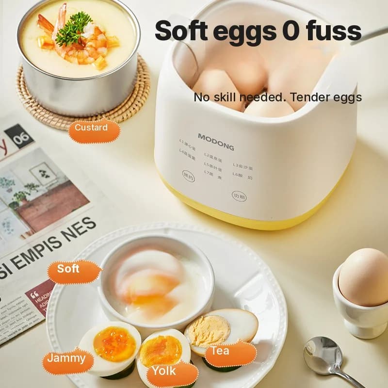 Hervidor eléctrico de huevos 4-6 huevos con cuenco para natillas de huevo