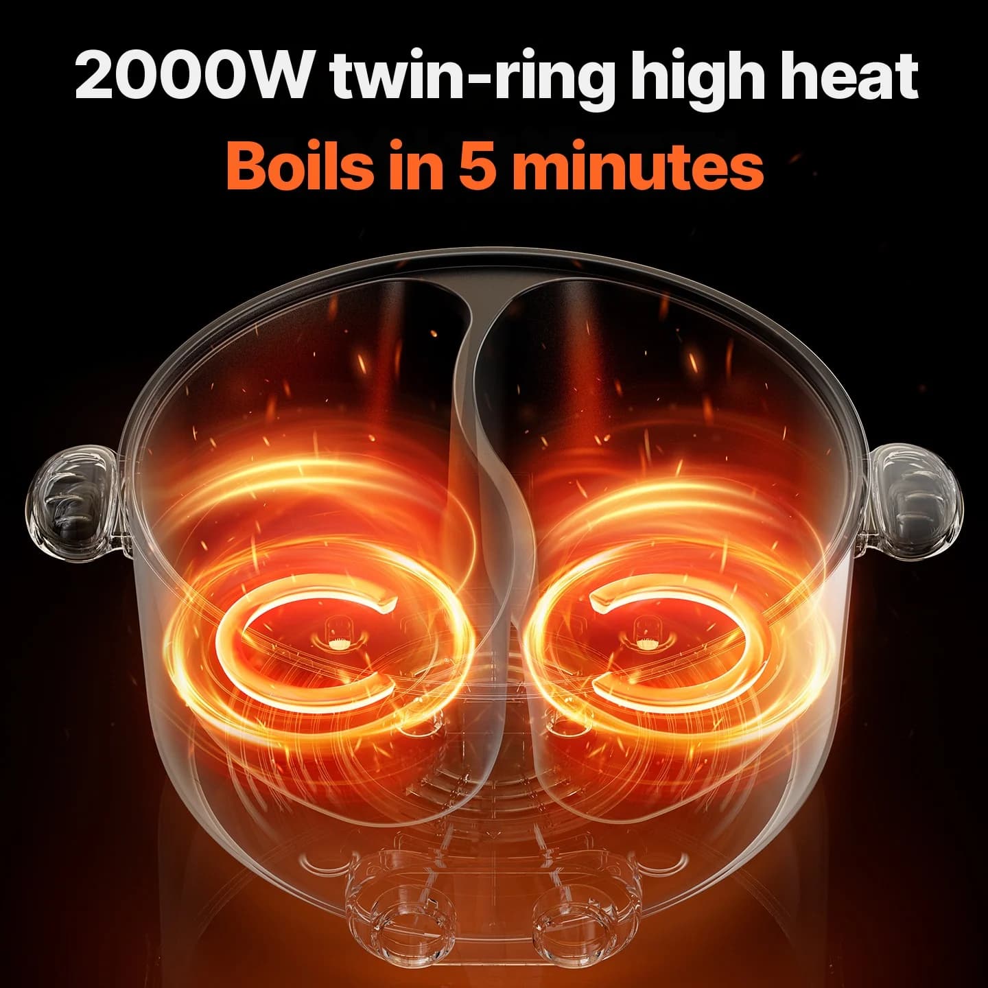 Olla Eléctrica de Doble Zona de 6L con Control Independiente de Temperatura