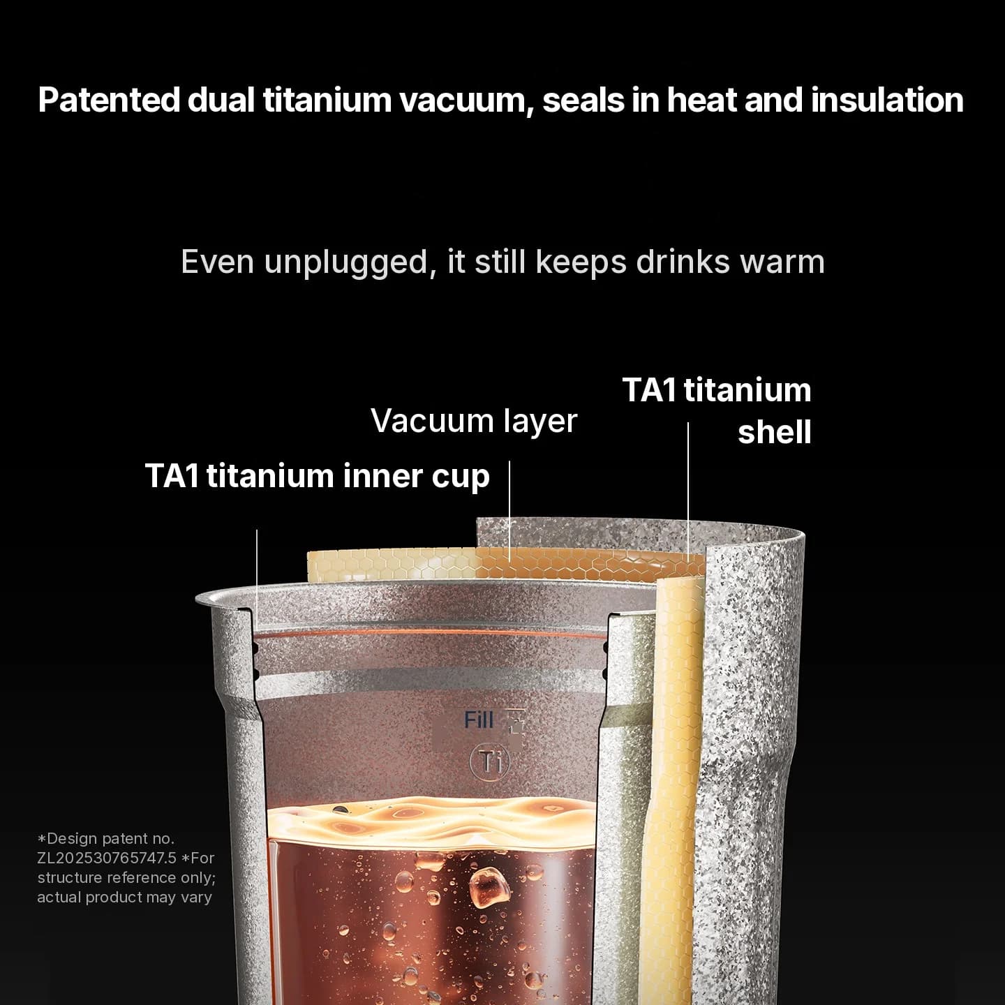 Taza Eléctrica de Viaje de Titanio 400ml con Pantalla de Temperatura