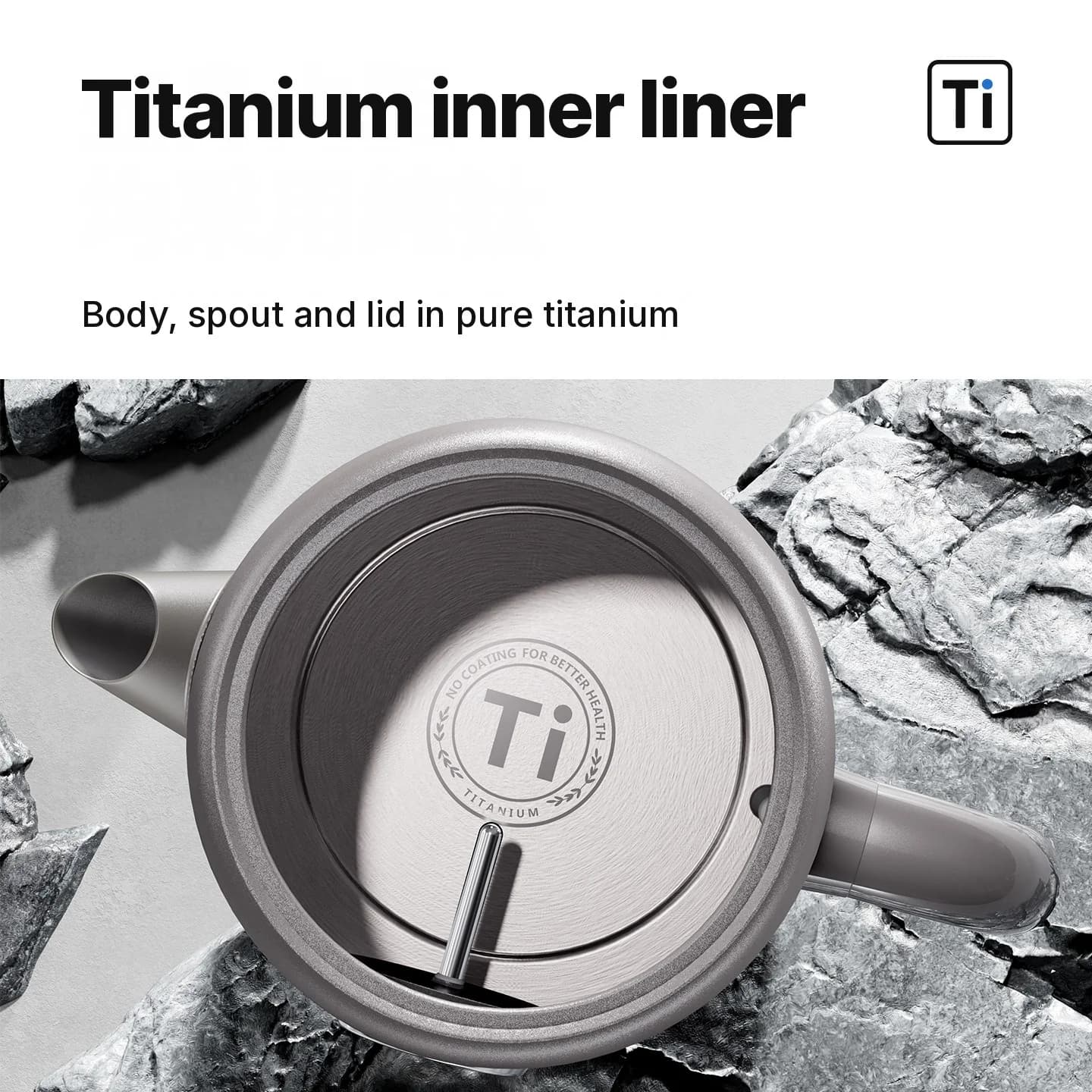Hervidor eléctrico de titanio puro 1.8L con pantalla de temperatura