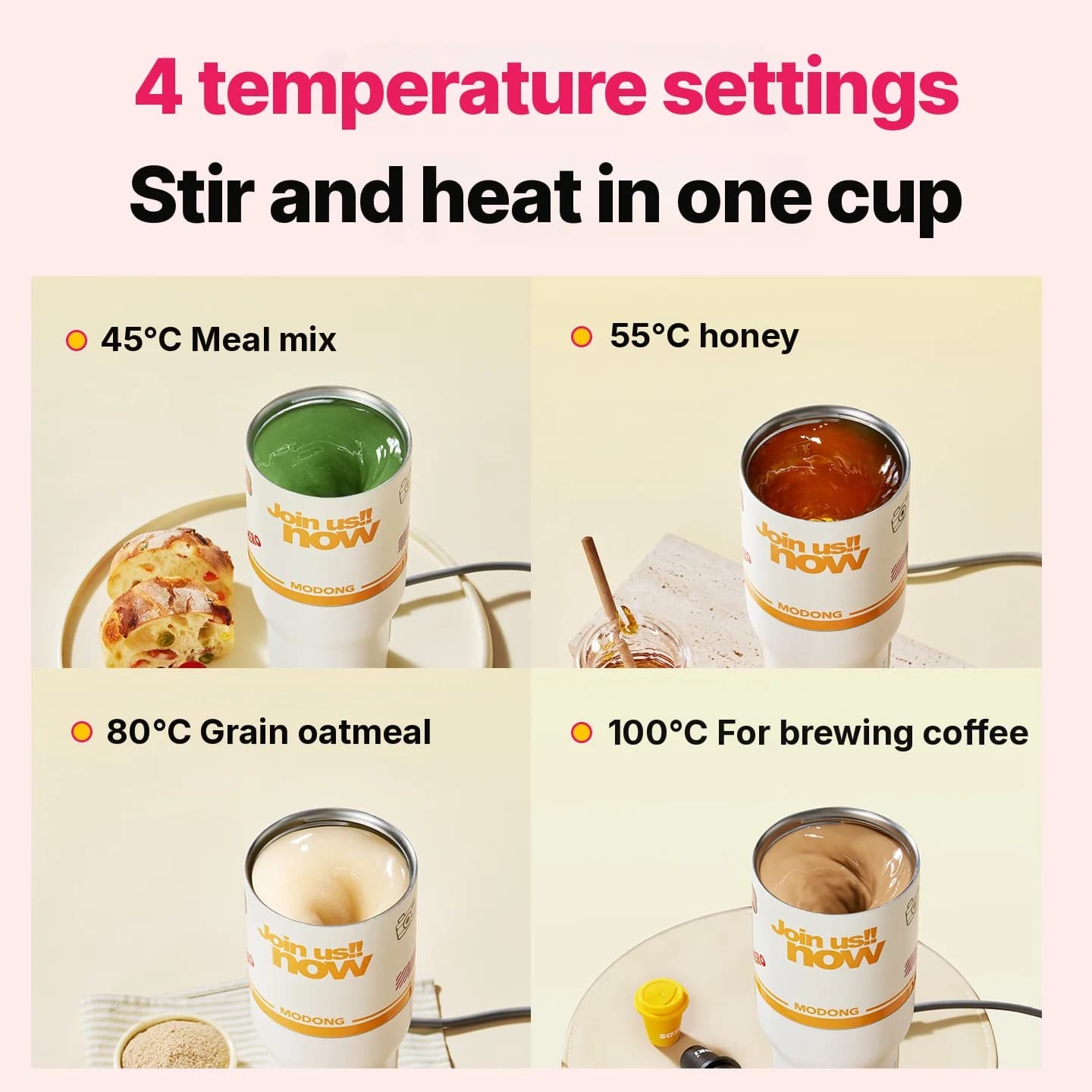 Taza eléctrica con calentamiento y función de agitado, 220V portátil