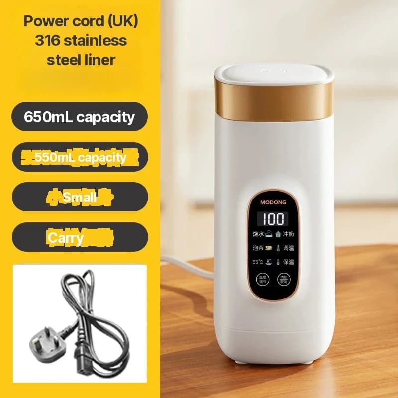 Taza calefactora eléctrica portátil 650ml con revestimiento 304 o 316