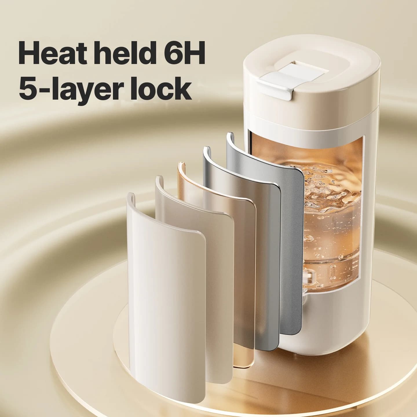 Vaso eléctrico portátil con control de temperatura