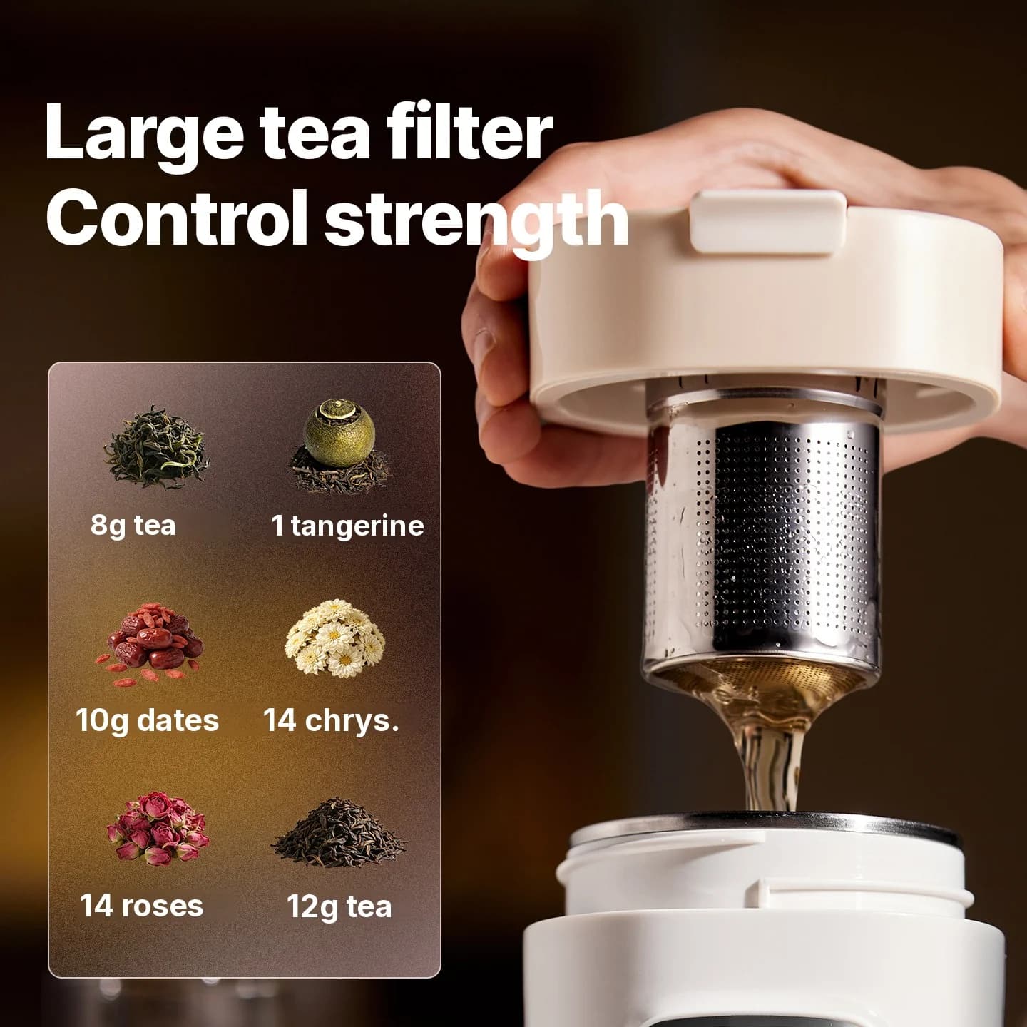 Taza eléctrica portátil con control de temperatura