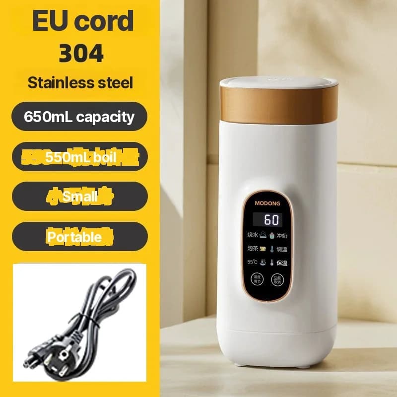 Taza eléctrica portátil con control de temperatura