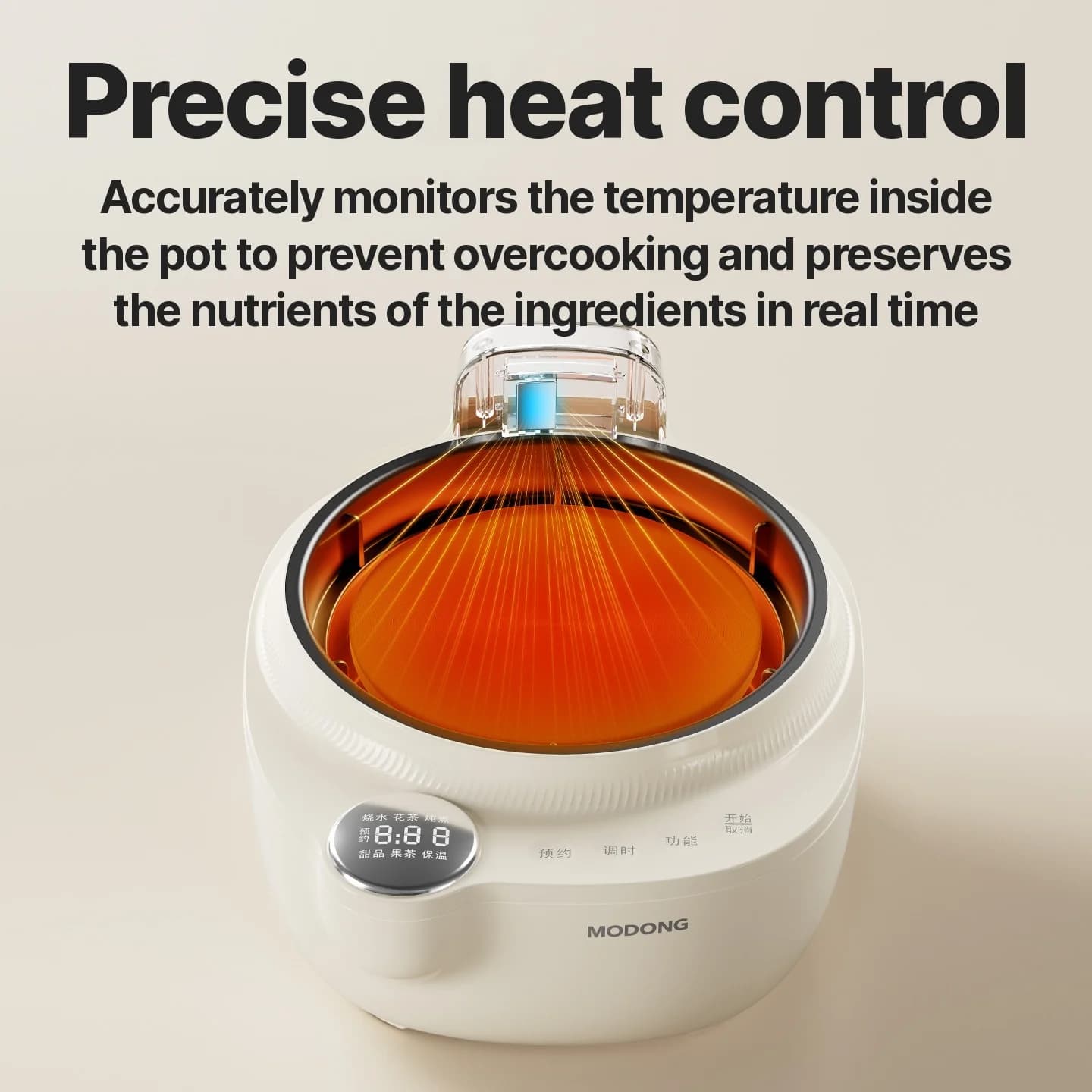 Olla de salud eléctrica de vidrio con control de temperatura y vaporera para té