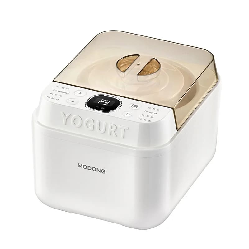 Yogurtera eléctrica con recipiente interior de vidrio y temporizador