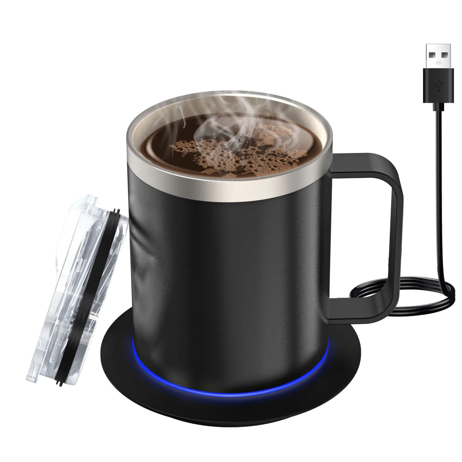 Taza de café calentada por USB de 12oz