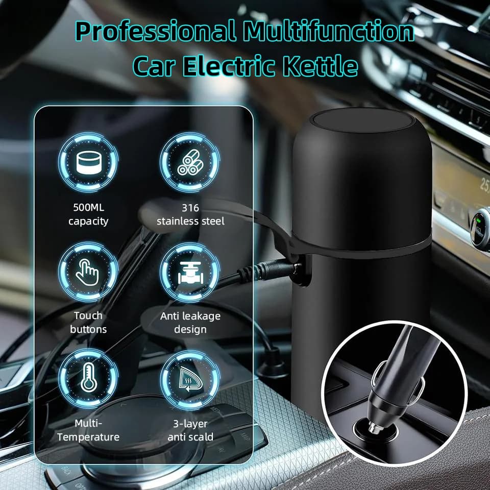 Vaso calefactor para coche 500ml 12V/24V