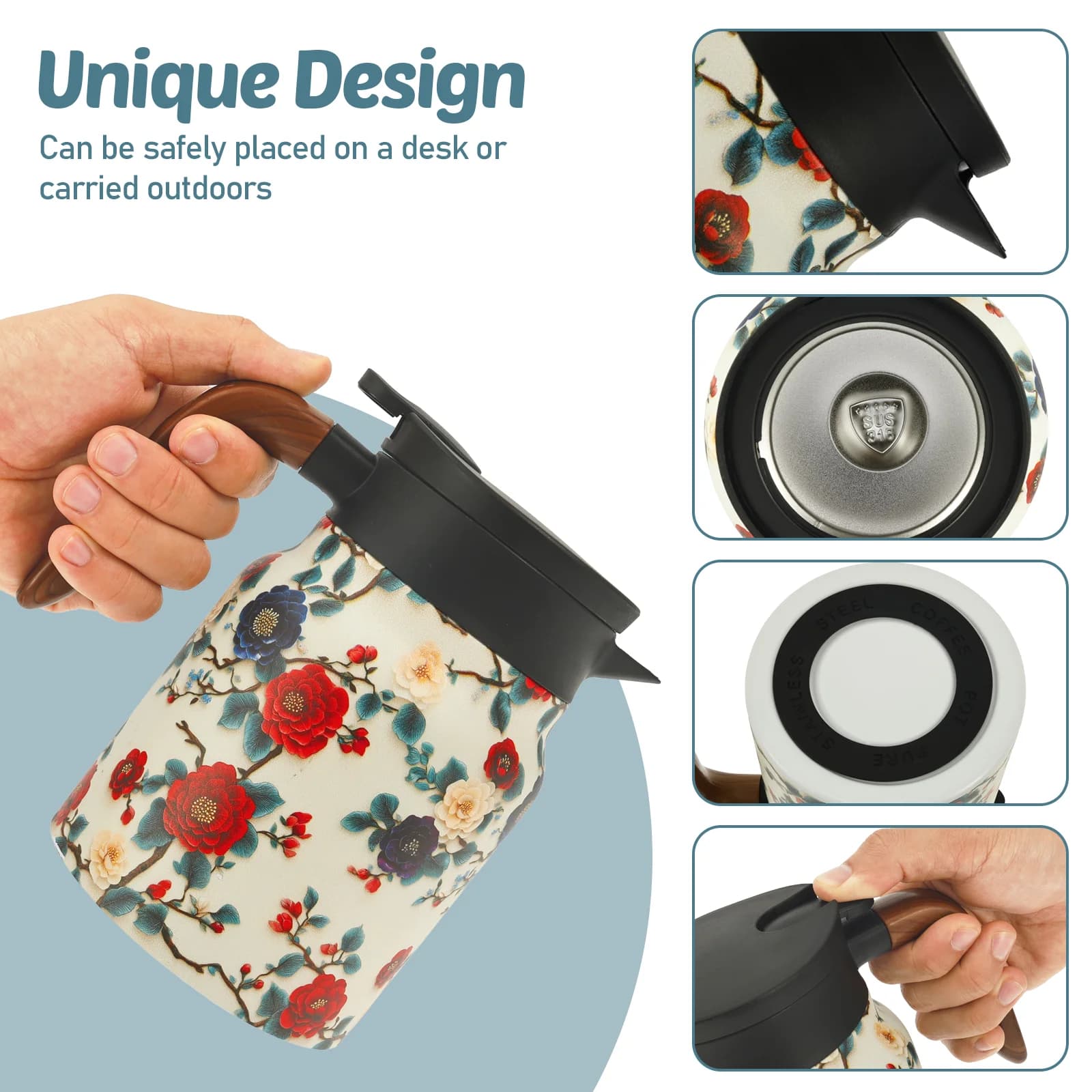 Juego de termo floral vintage para té