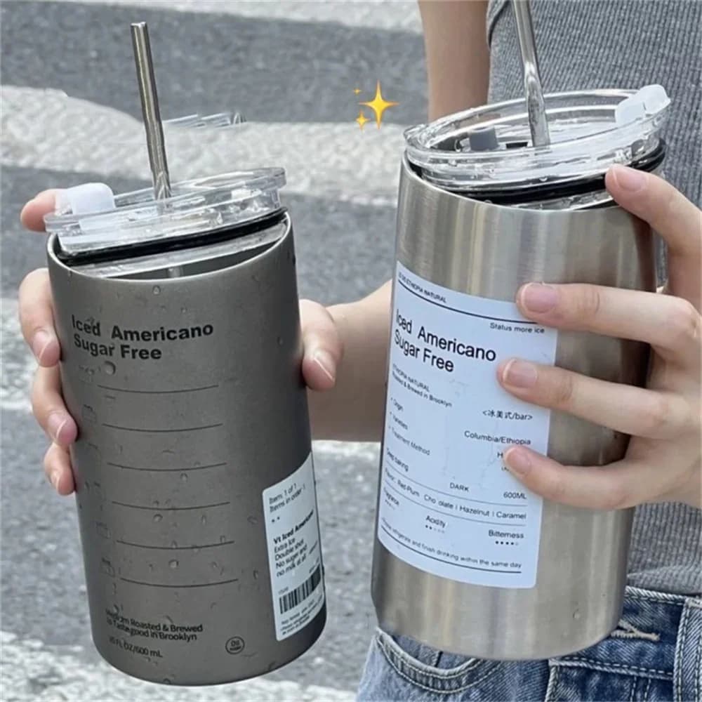 Vaso térmico con pajita de 600ml
