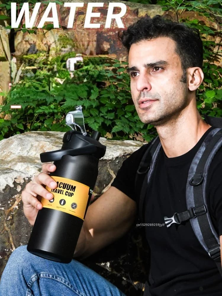 Termo deportivo grande con pajita 0.8-1.5L